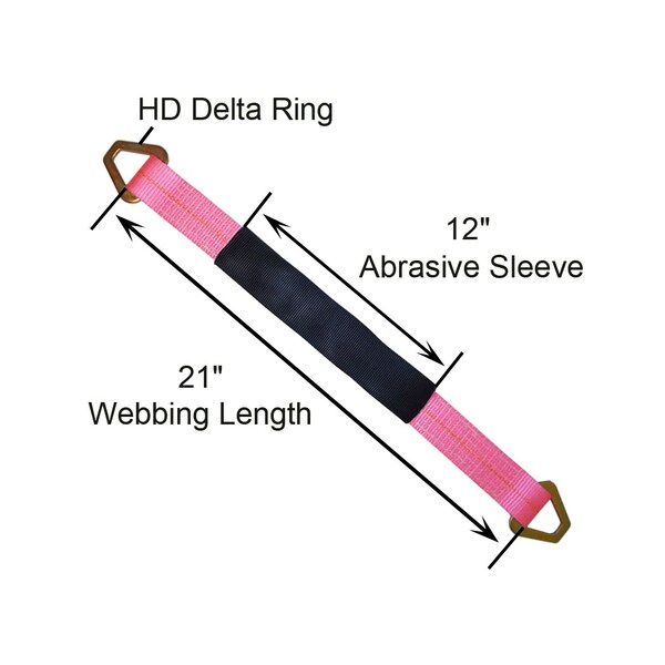 2 X 21 Axle Straps W/ Sleeve & D RingsWLL: 3,333 Lbs., PK20